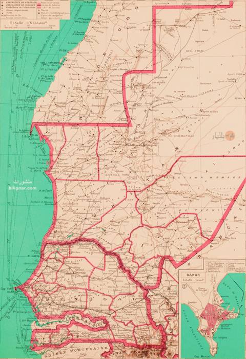 موريتانيا والسنغال سنة 1937 من أطلس المستعمرات الفرنسية