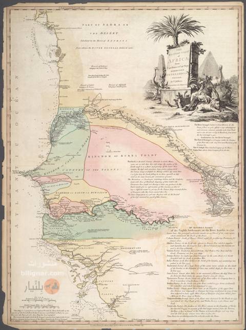 الساحل الغربي لإفريقيا سنة 1789 حسب الإنجليزي توماس جيفريز