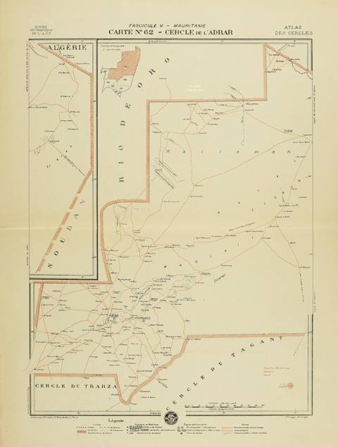 آدرار سنة 1924 — أطلس دوائر إفريقيا الغربية الفرنسية