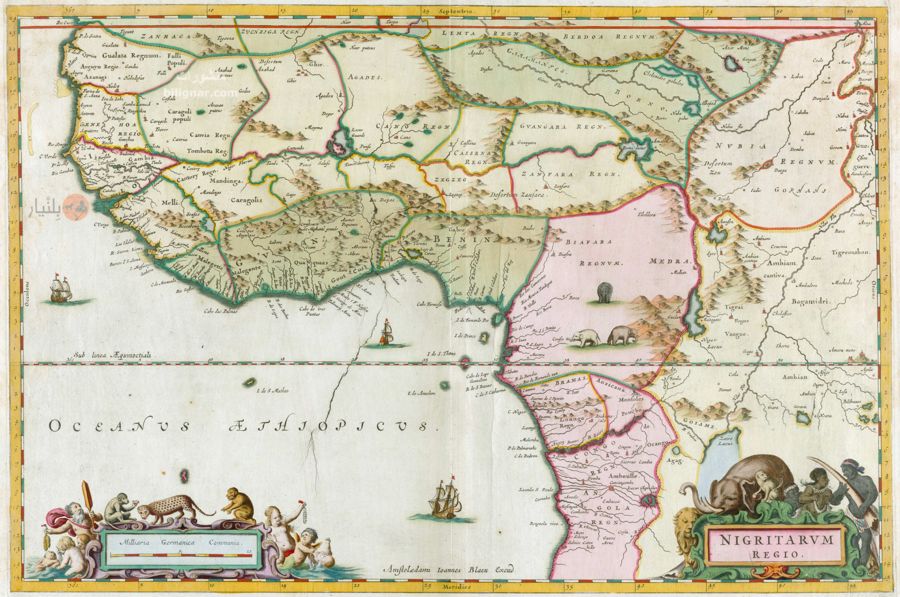 غرب إفريقيا سنة 1662 ليوهانس بلو