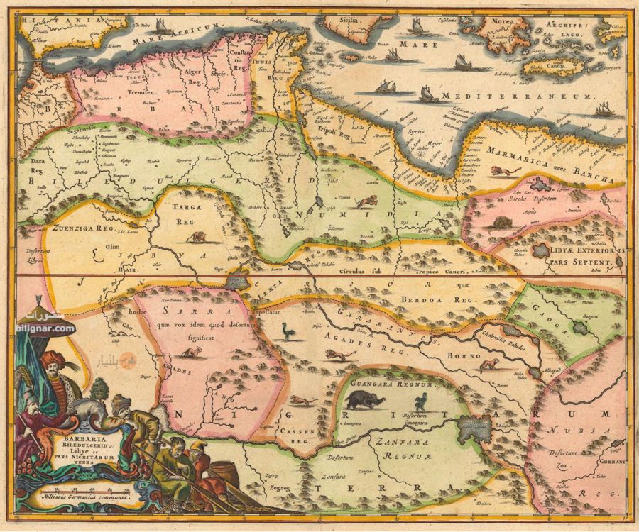 غرب إفريقيا سنة 1670 حسب أولفرت دابر