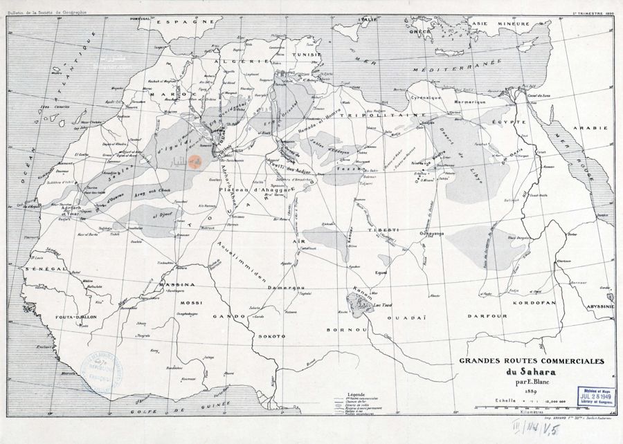 غرب إفريقيا سنة 1889 — طرق الصحراء الكبرى